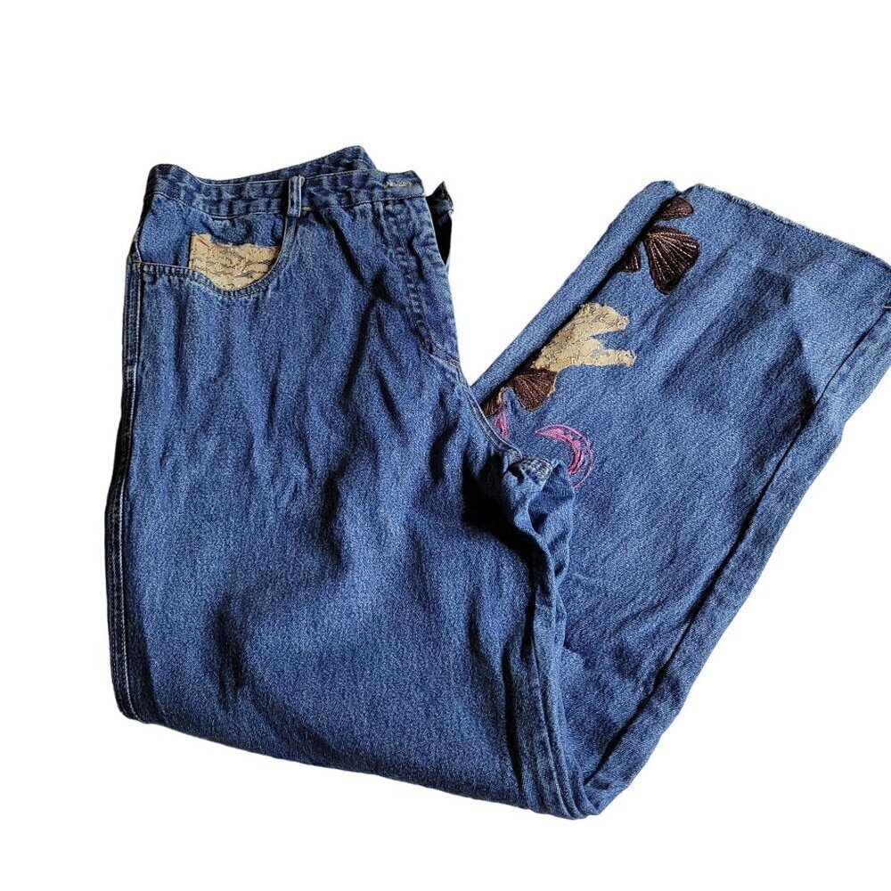 Cute Blue Jeans by Mirasol - Floral Details - Size 12
